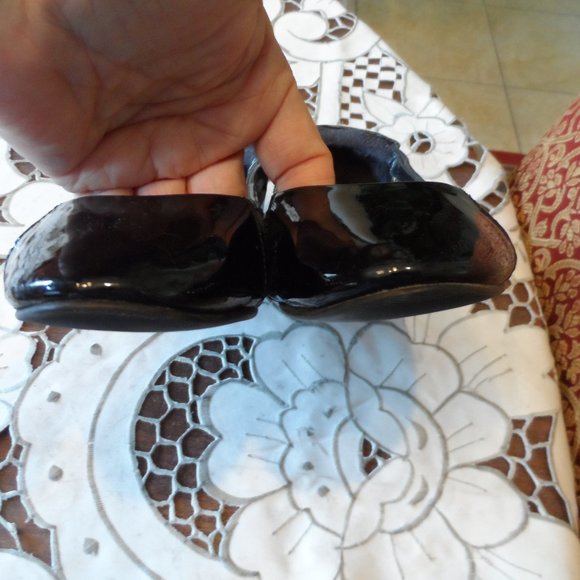 Burberry Black Patent Leather Gray Nova Check Quilted Ballet Flats Size 36.5B - Picture 4 of 16